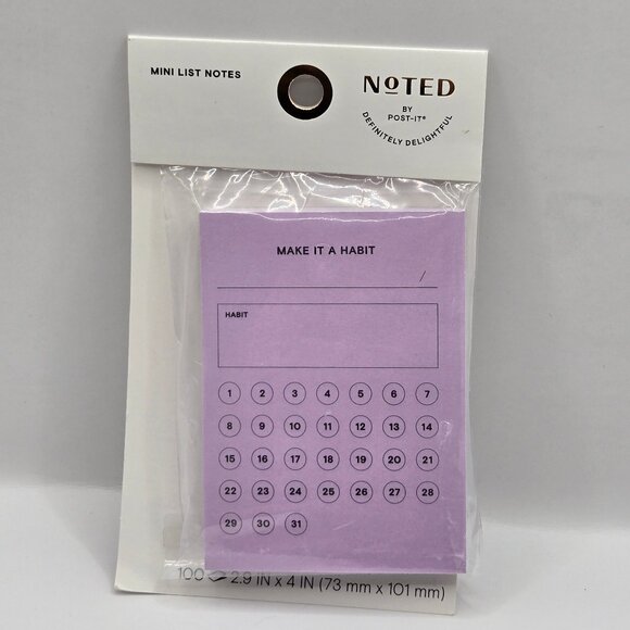 Post-it Noted Habit Tracker Sticky Notes Lilac 2.9 x 4 Inch 100 Sheets 1 Pack - Picture 11 of 12